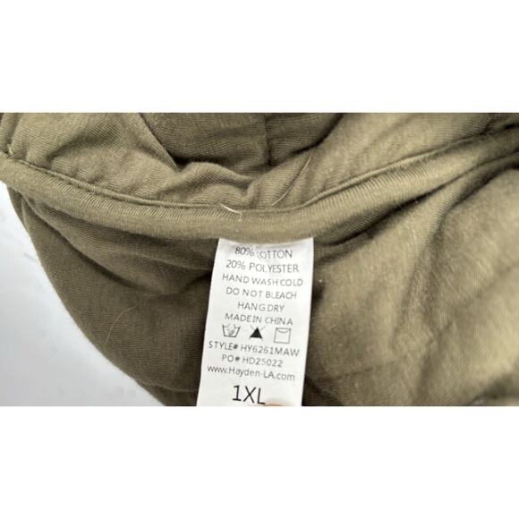 Hayden Los Angeles Quilted Oversize Jacket Coat Plus Size 1X Green Dolman Sleeve - Picture 11 of 11